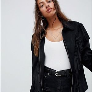 Suede fringe jacket